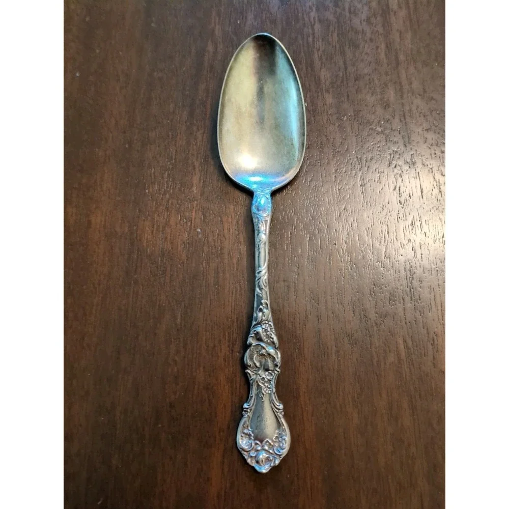 1835 R Wallace Sectional Triple Silverplate 1903 Floral Tablespoon